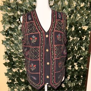 Bobbie Brooks Black Cotton vest Women’s size M 8/10 Vintage